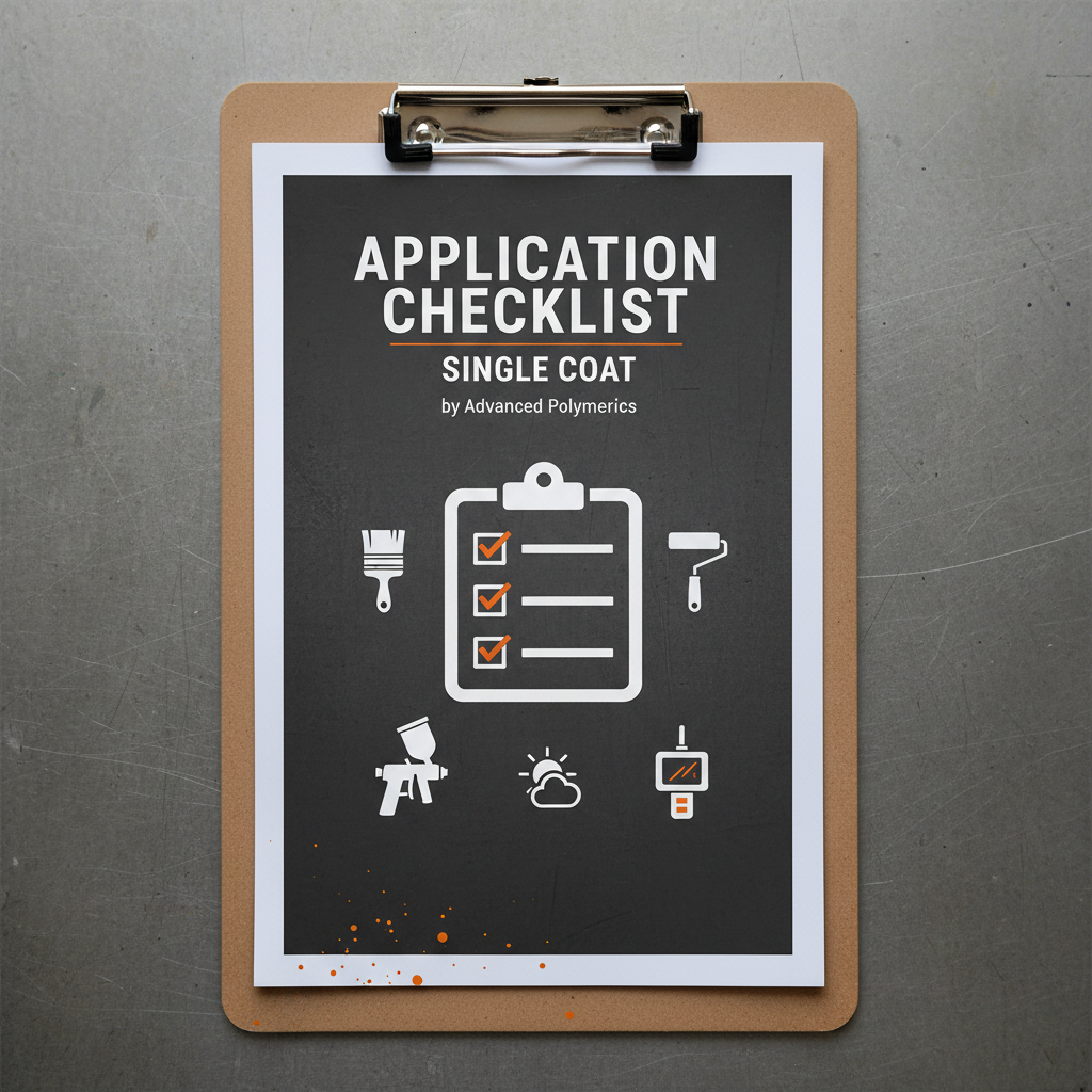 Application Checklist – Single Coat – Advanced Polymerics